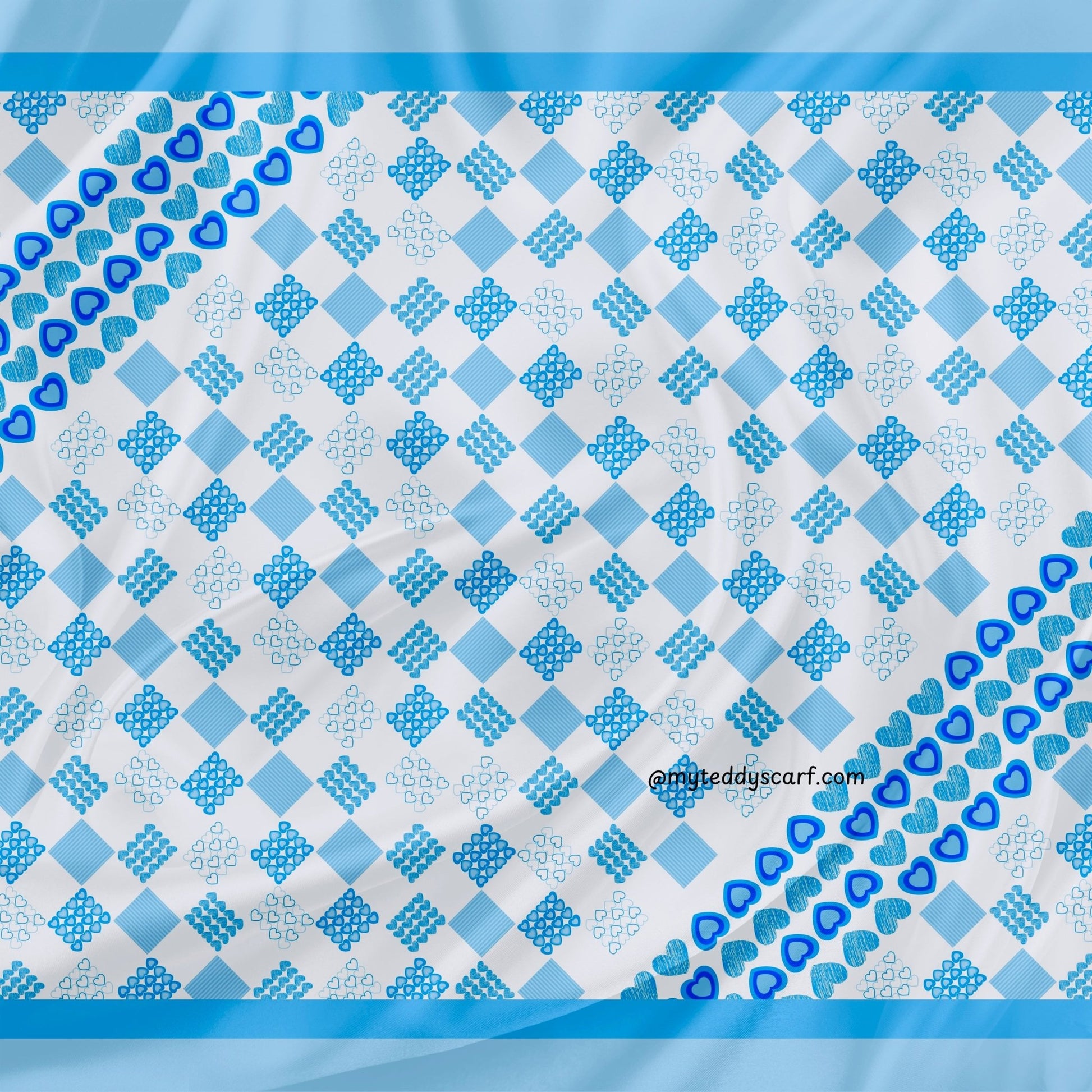 Blue Heart in shawl - MyTeddyScarf