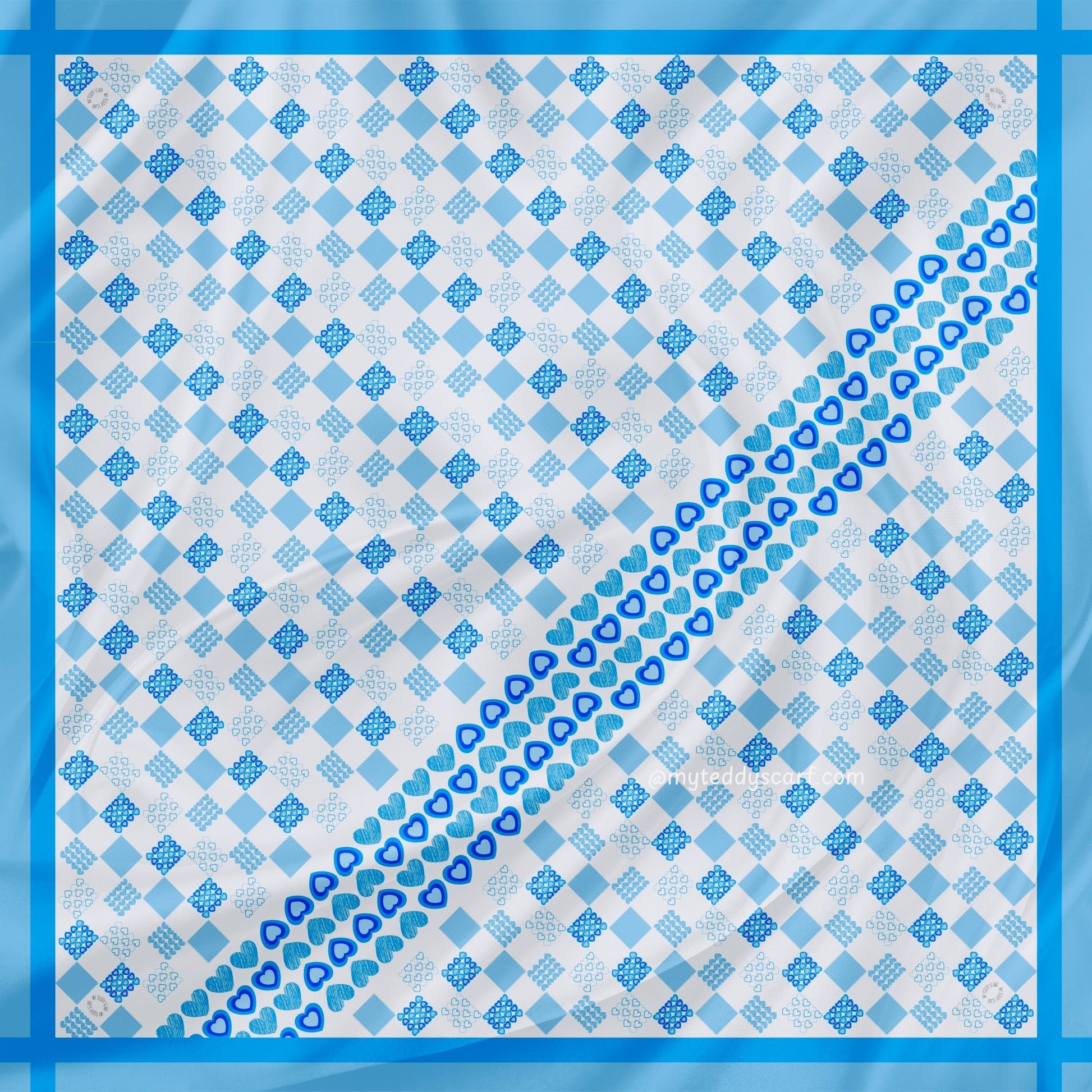 Blue Heart in square - MyTeddyScarf