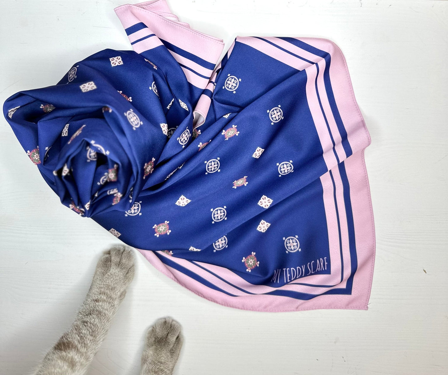 Diamond in Navy Blue Square - MyTeddyScarf