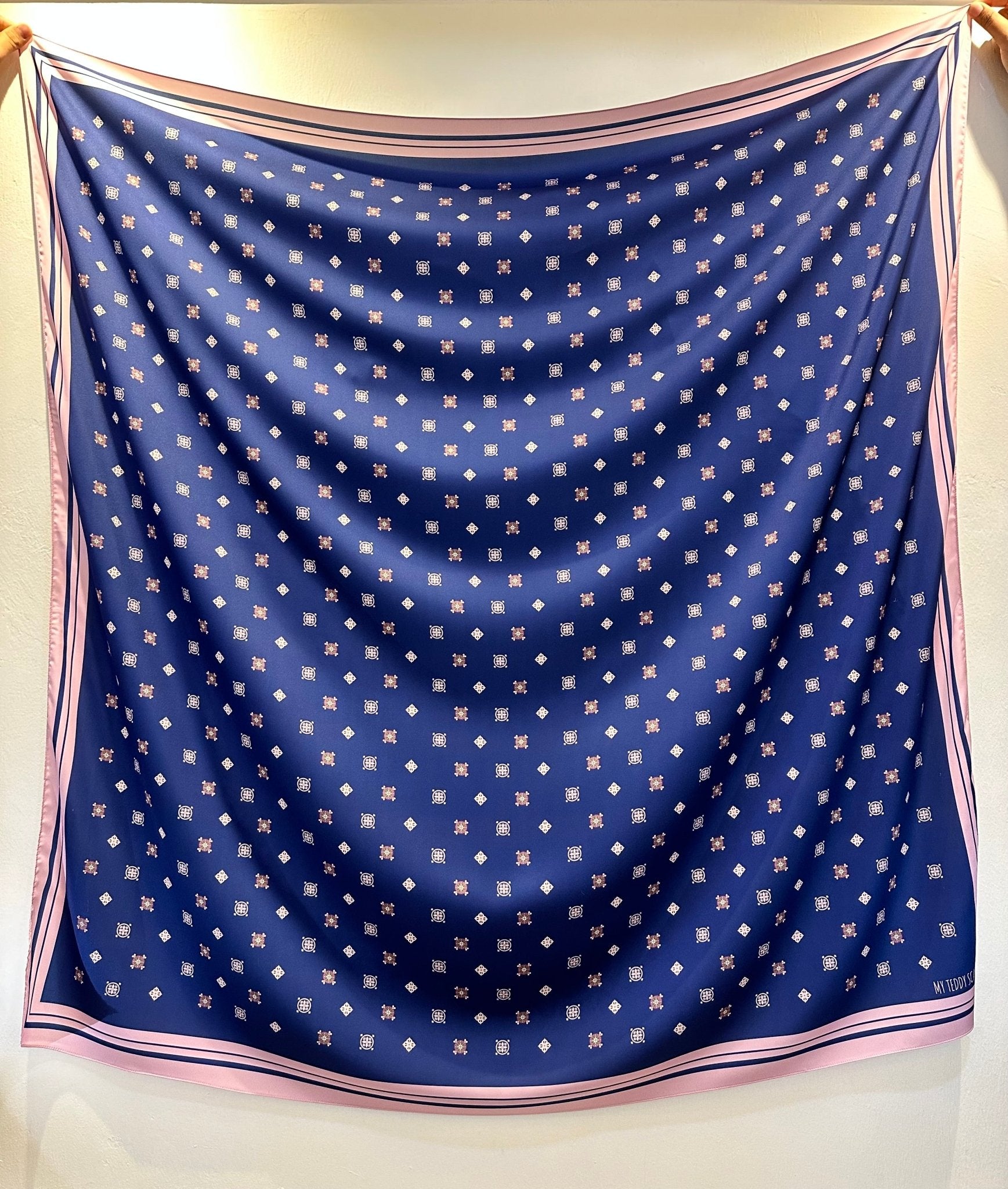 Diamond in Navy Blue Square - MyTeddyScarf