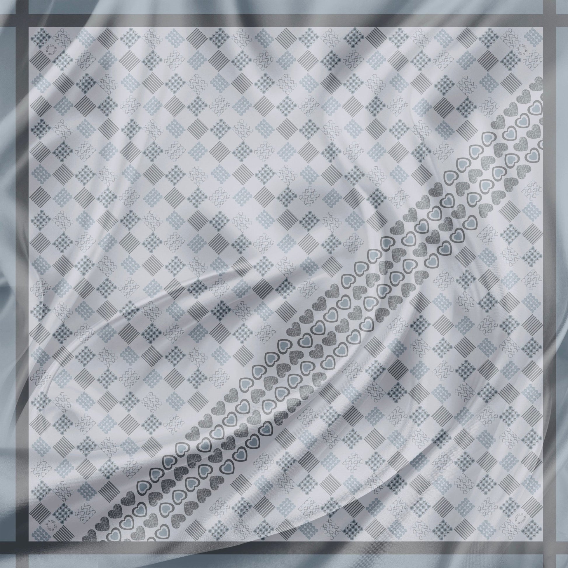 Grey Heart in square - MyTeddyScarf