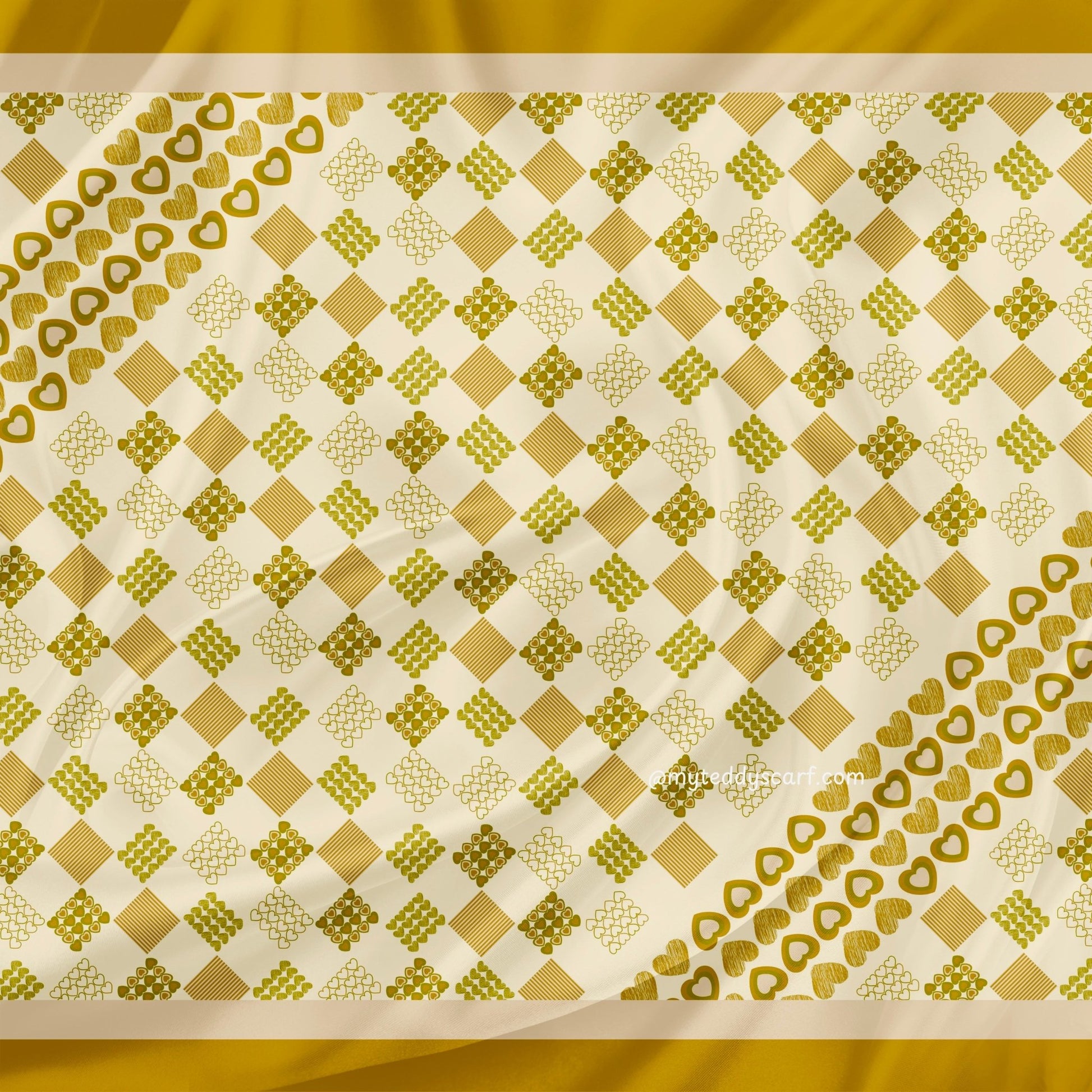 Heart of Gold in shawl - MyTeddyScarf