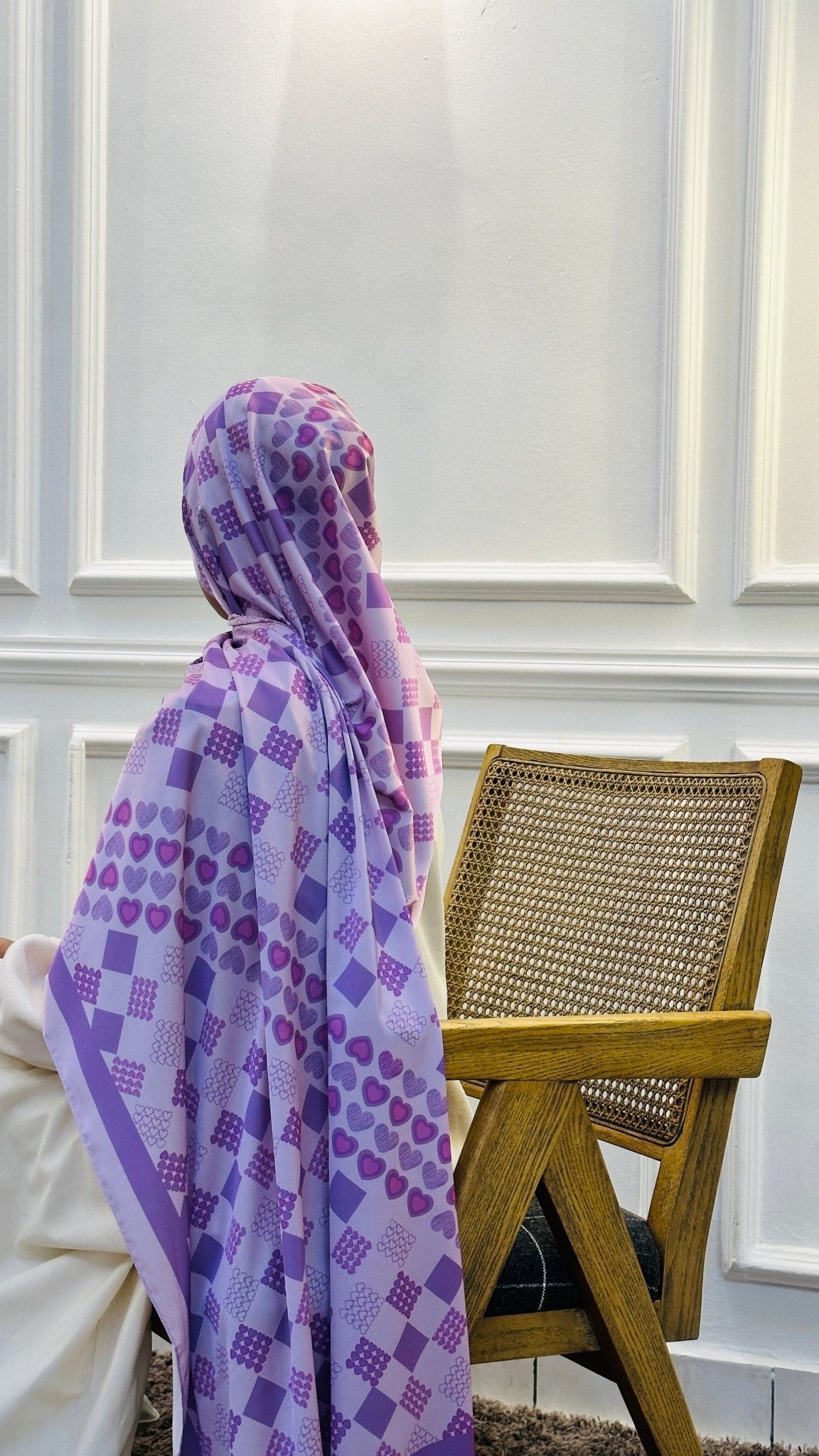 Purple Heart in shawl - MyTeddyScarf